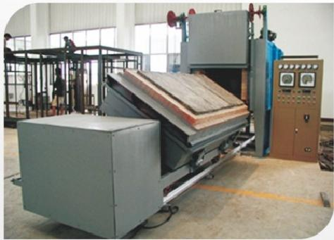 Mid temperate rotating trolley furnace